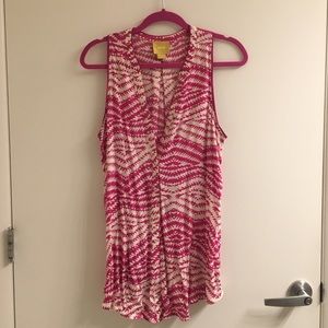 Maeve button front sleeveless blouse